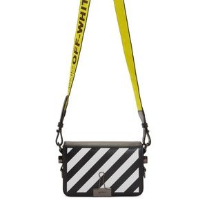 OFF-WHITE Black Diag Mini Flap Bag